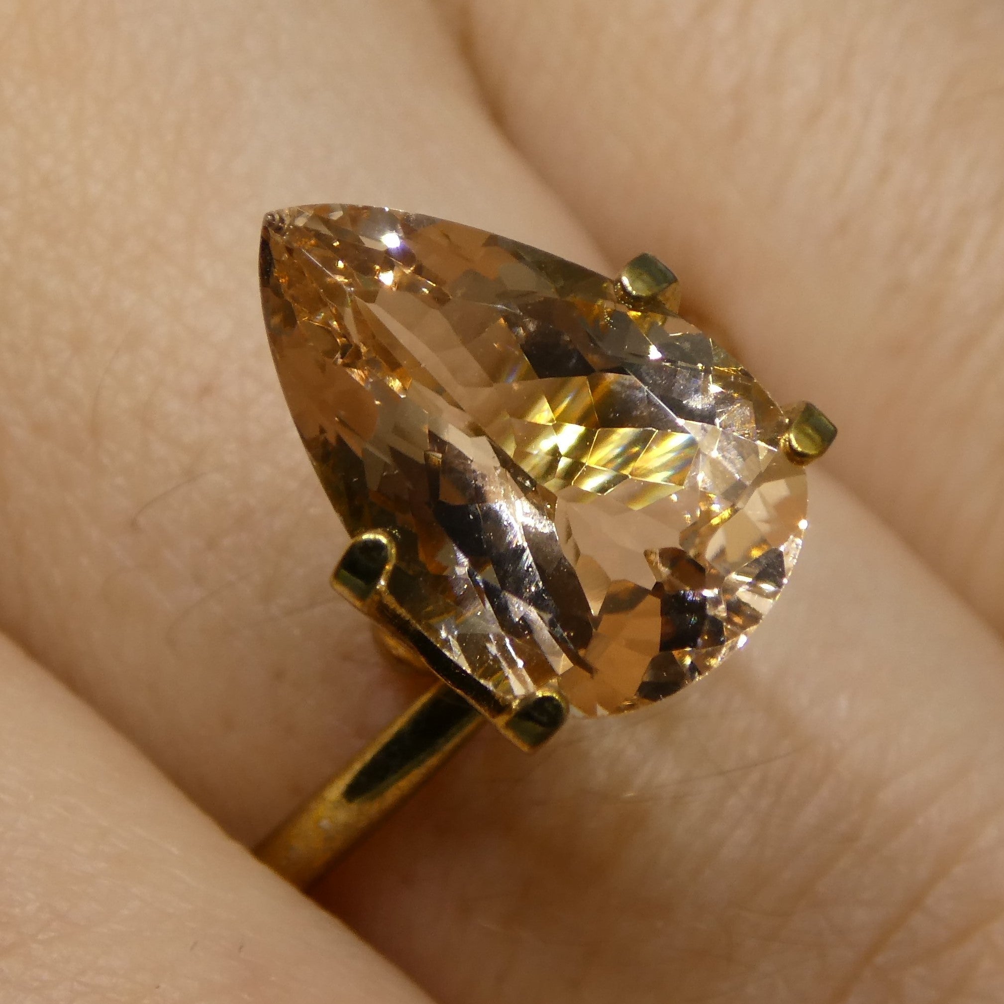SkyJems 3.65ct Pear Morganite from Brazil - Orangy Pink Beryl Gemstone, Mixed Cut Single Stone