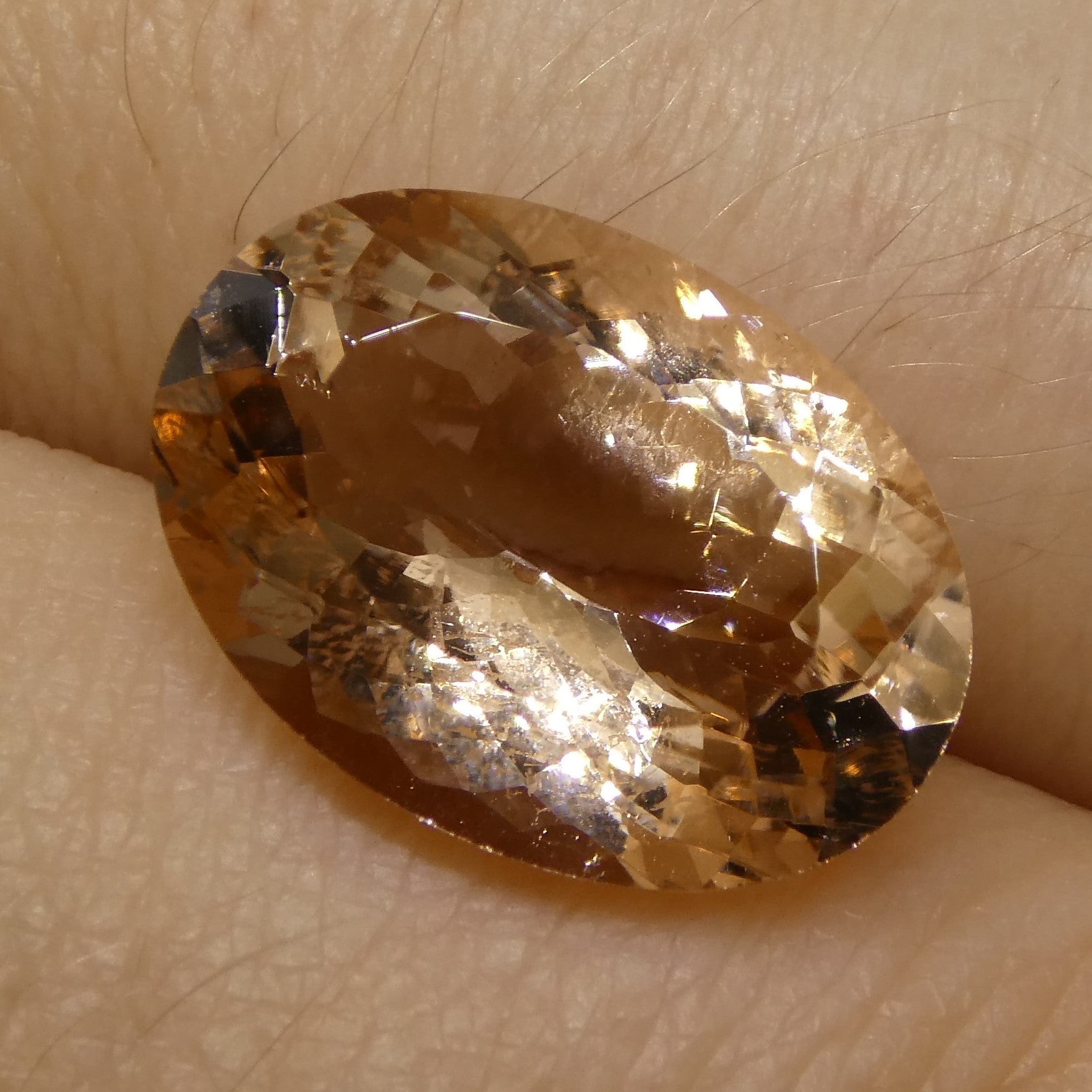 4.90ct Oval Morganite from Brazil: Orangy Pink Beryl Gemstone by SkyJems, Mixed Cut Single Stone