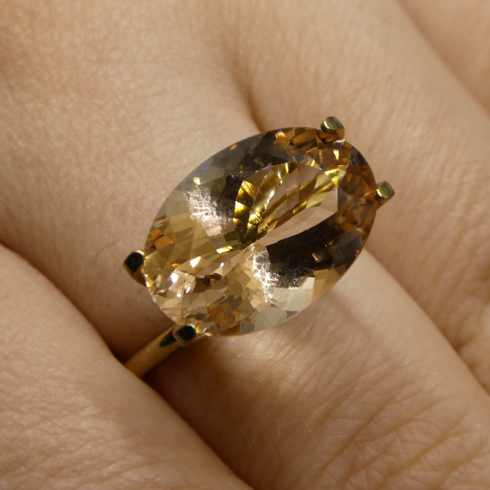 SkyJems 4.80ct Oval Morganite from Brazil - Orangy Pink Beryl Gemstone with Mixed Cut, Vibrant Color