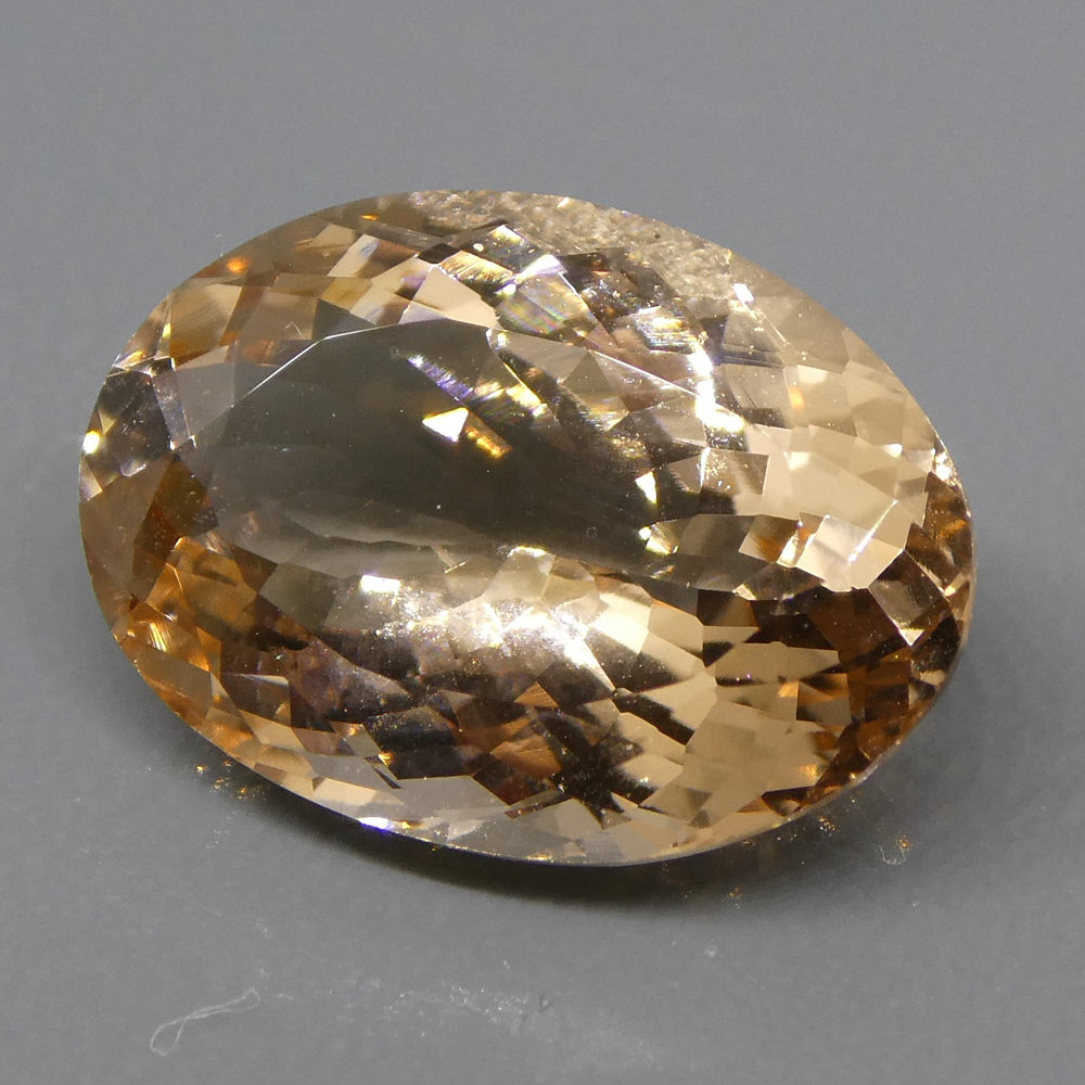 SkyJems 5.20ct Oval Morganite from Brazil - Orangy Pink Beryl Gemstone, Mixed Cut Single Stone