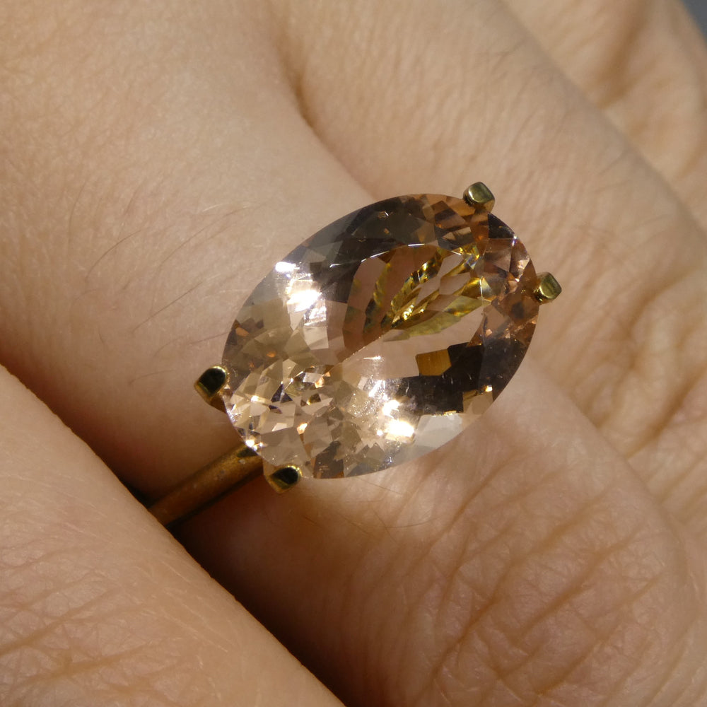 4.70ct Oval Morganite from Brazil - Orangy Pink Beryl Gemstone by SkyJems Canadian Gem Experts