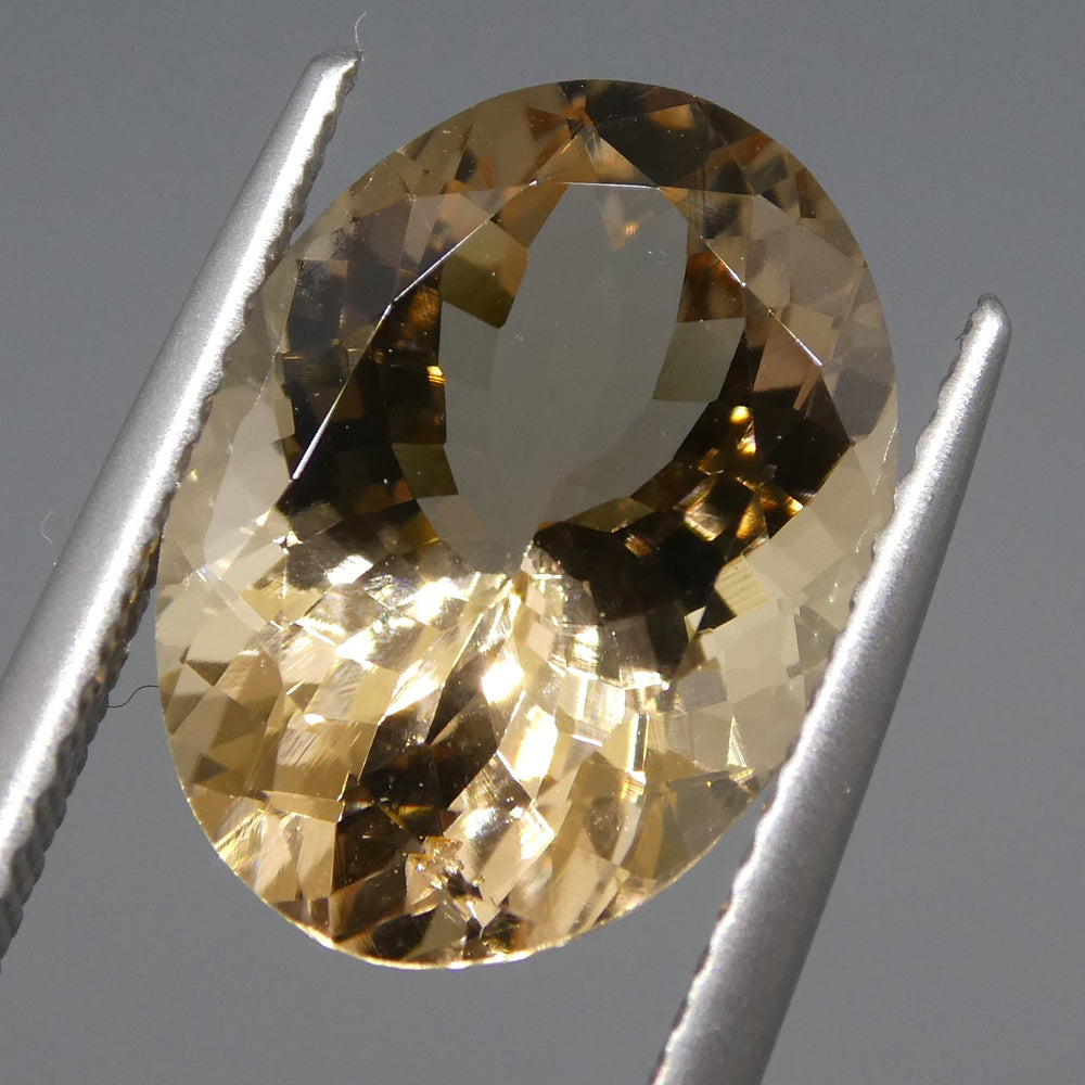5.08ct Oval Morganite from Brazil: Orangy Pink Beryl Gemstone by SkyJems, Mixed Cut Single Stone