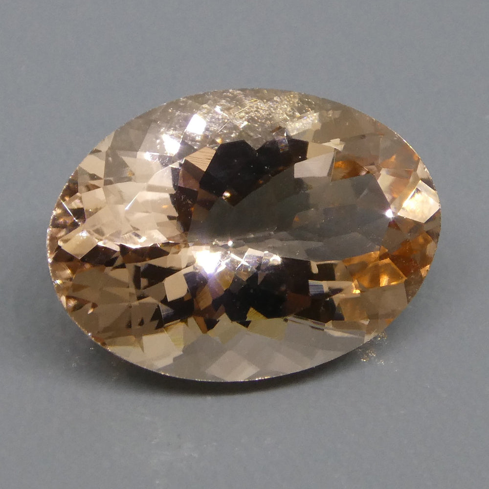 SkyJems 5ct Oval Morganite from Brazil: Orangy Pink Beryl Gemstone with Mixed Cut, Vibrant Pastel Hue