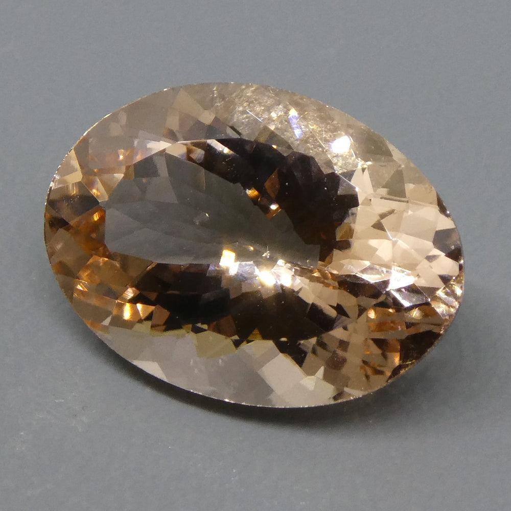 SkyJems 5ct Oval Morganite from Brazil: Orangy Pink Beryl Gemstone with Mixed Cut, Vibrant Color and Clarity