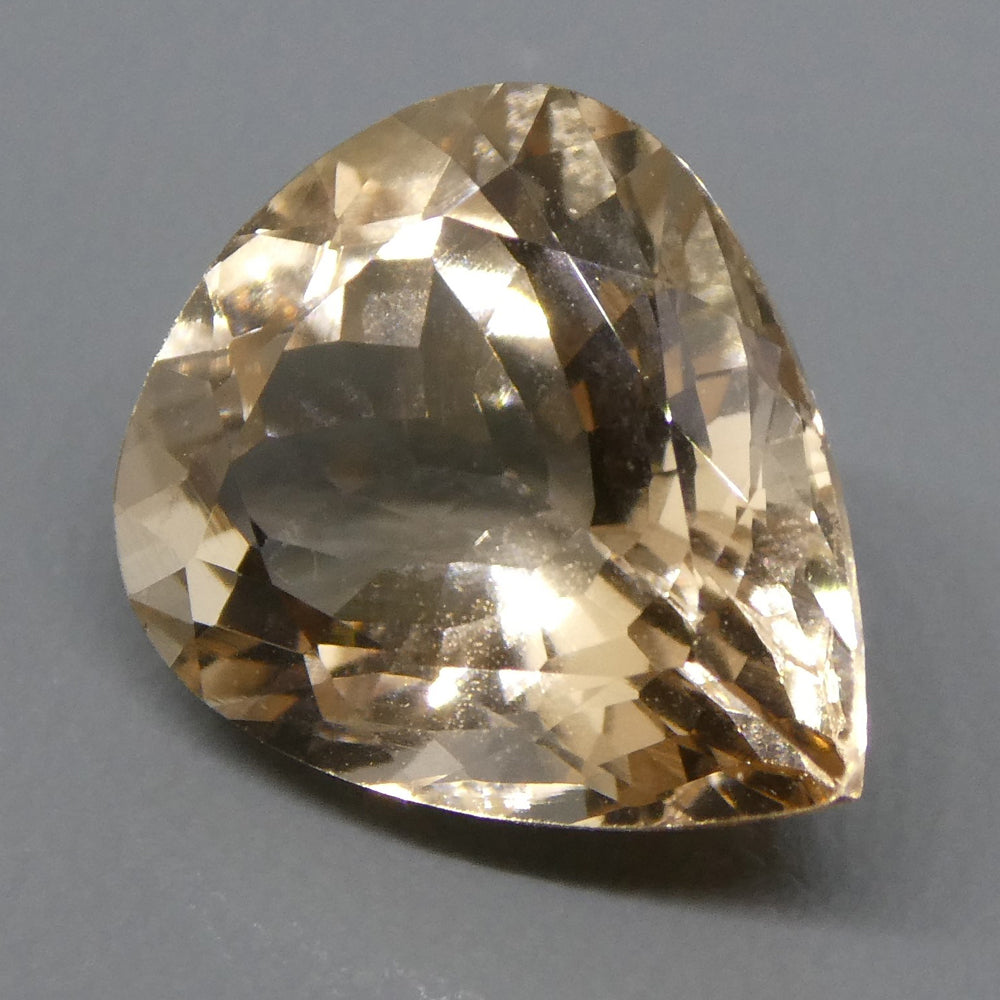 4.28ct Brazilian Pear Morganite, orangy pink beryl gemstone from SkyJems' premium loose stone collection