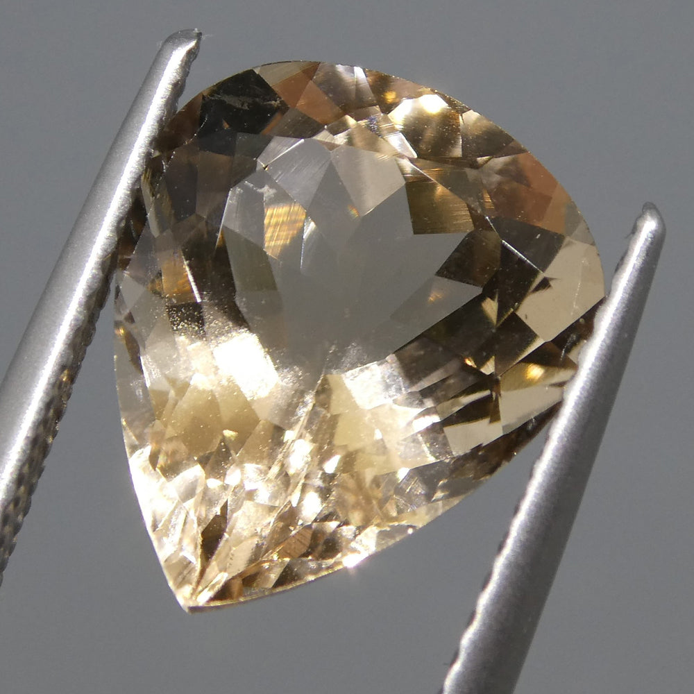 4.28ct Brazilian Pear Morganite in Orangy Pink, Mixed Cut Single Stone from SkyJems Gem Collection