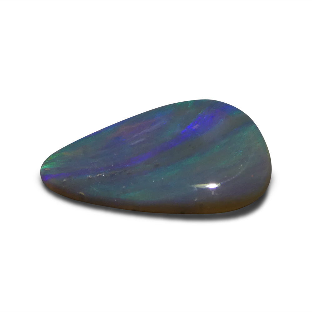 SkyJems 1.64ct Grey Australian Opal Cabochon with Play of Color, Unique Freeform Gemstone