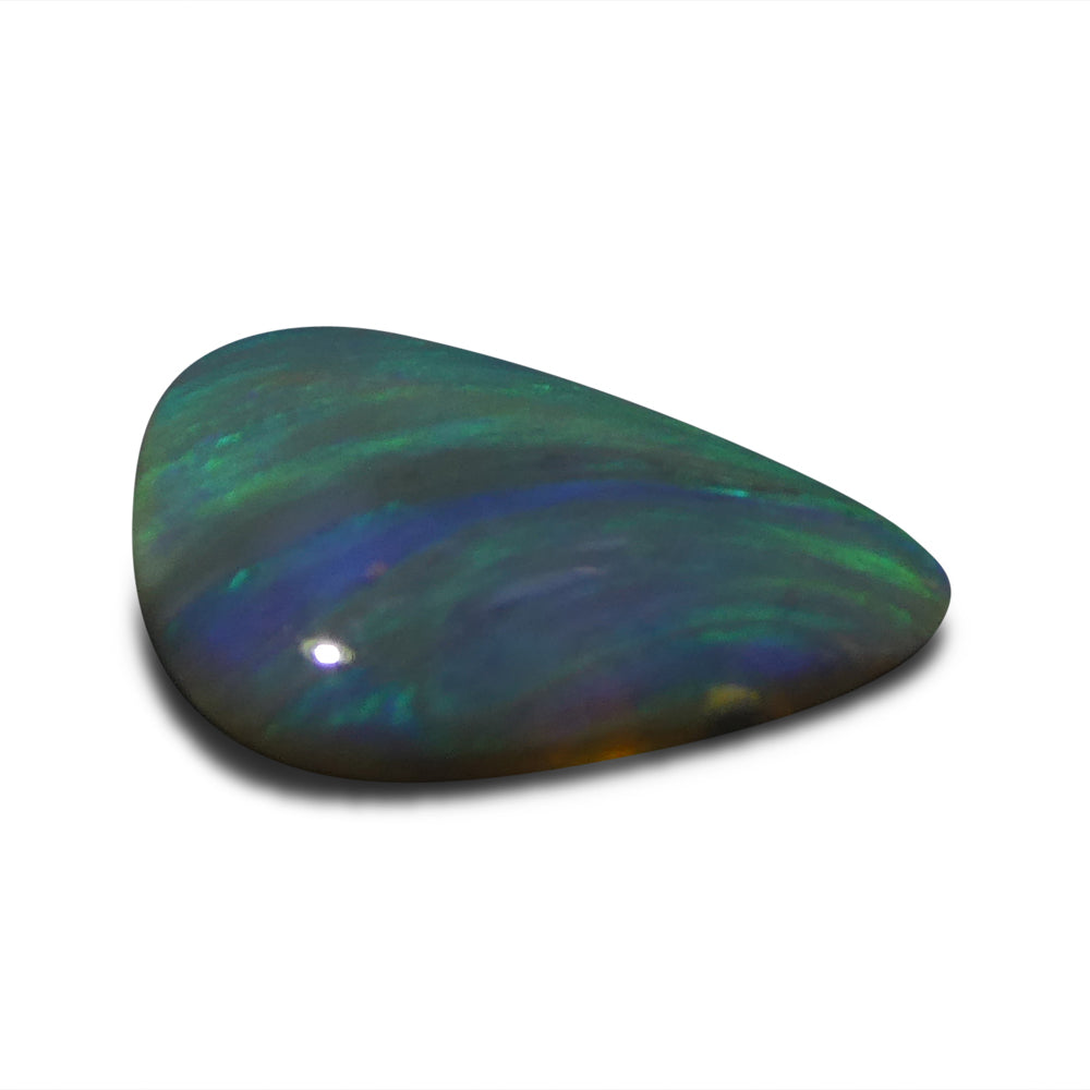 SkyJems 1.64ct Grey Australian Opal Cabochon with Vibrant Play of Color, Freeform Gemstone