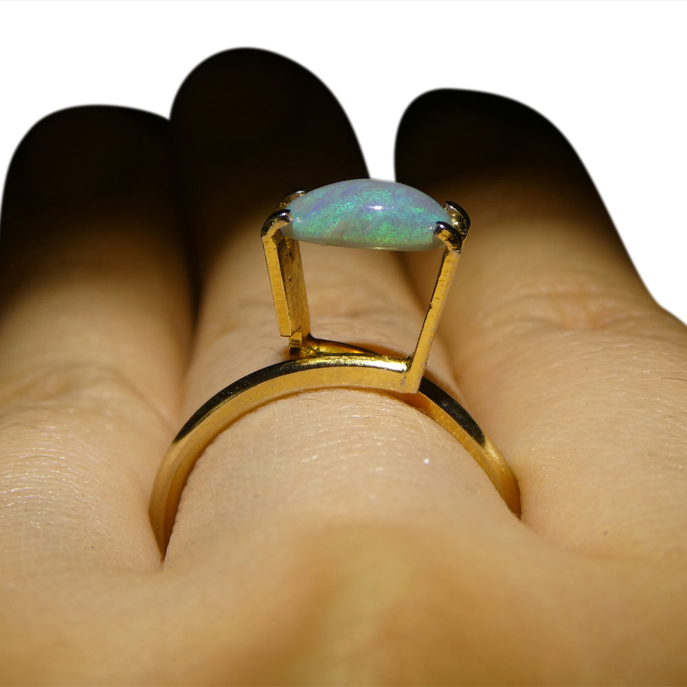 0.84ct Grey Australian Opal Cabochon with Play of Color by SkyJems, Unique Freeform Gemstone