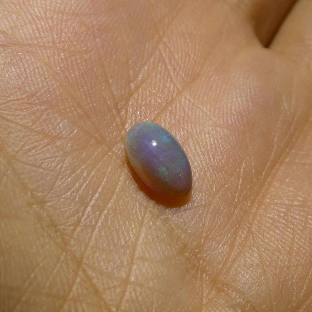 0.84ct Grey Australian Opal Cabochon with Play of Color by SkyJems, unique freeform gemstone