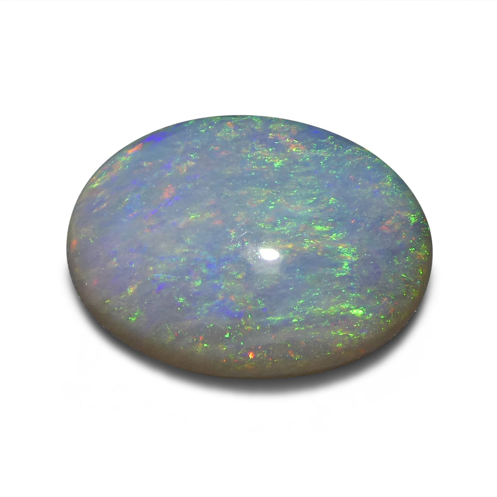 3.49ct White Opal Cabochon from Australia with Play of Color | Premium Gemstone by SkyJems