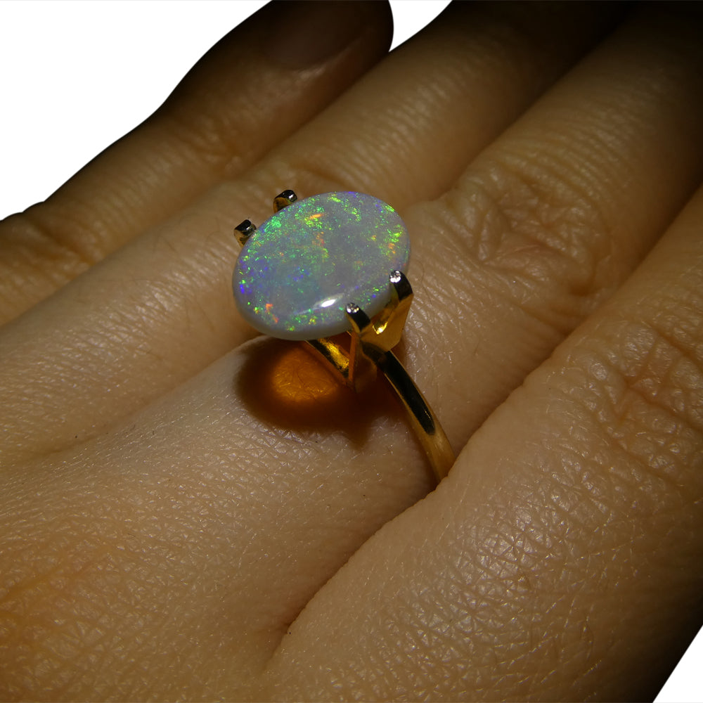 1.72ct Australian White Opal Cabochon with Vibrant Play of Color from SkyJems Gemstones