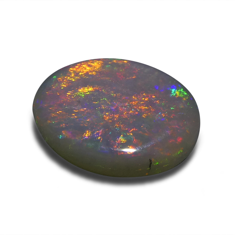 1.08ct Grey Australian Opal Cabochon with Play of Color, Oval Cut | Premium Gemstone by SkyJems