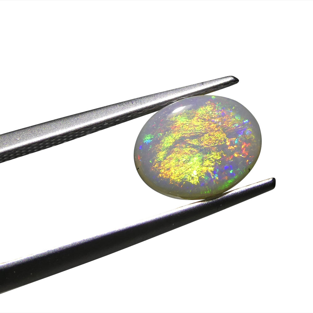 1.08ct Grey Australian Opal Cabochon with Play of Color by SkyJems, premium oval gemstone from Down Under