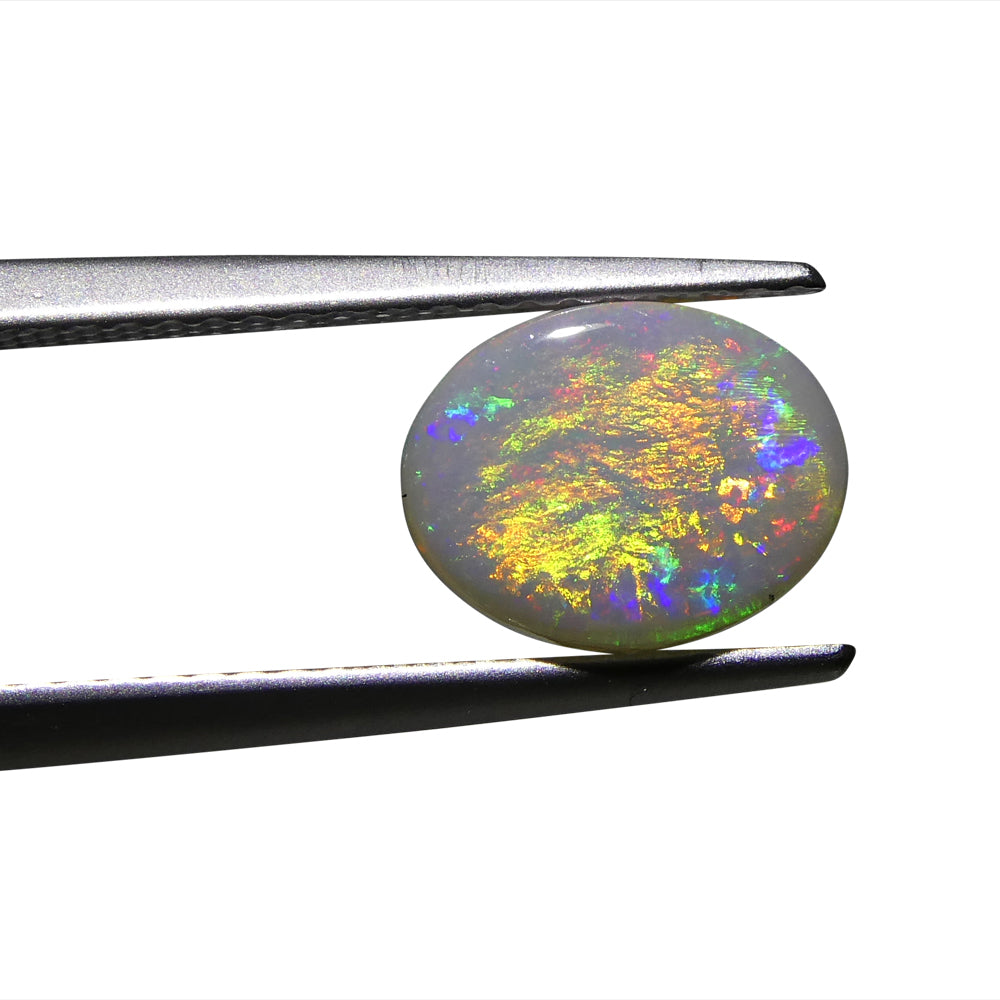 1.08ct Grey Australian Opal Cabochon with Play of Color by SkyJems, premium oval gemstone for jewelry design