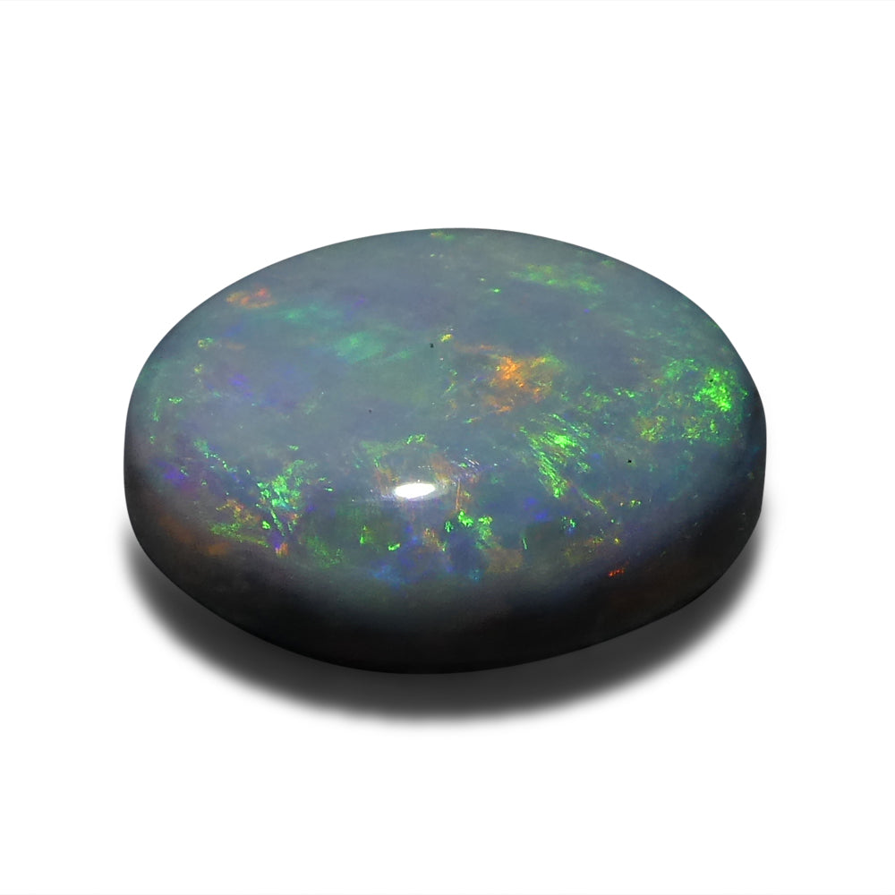 1.47ct Grey Australian Opal Cabochon with Play of Color by SkyJems, premium oval gemstone from Down Under
