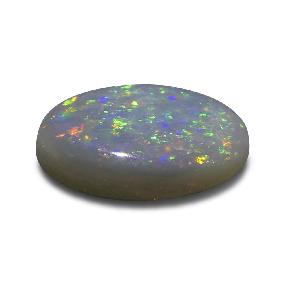 1.03ct Grey Australian Opal Cabochon with Play of Color by SkyJems, premium oval gemstone for collectors and jewelry design