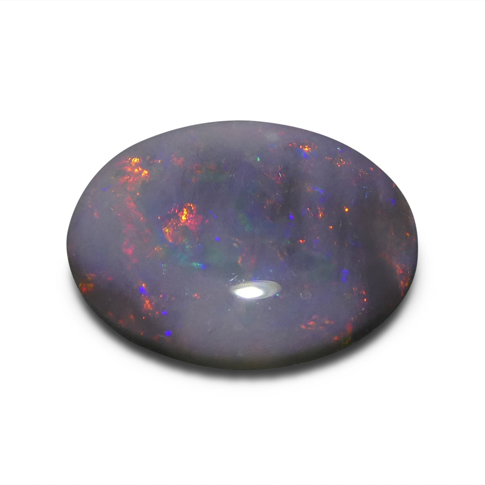 2.06ct Grey Australian Opal Cabochon with Play of Color by SkyJems, premium oval gemstone from Down Under