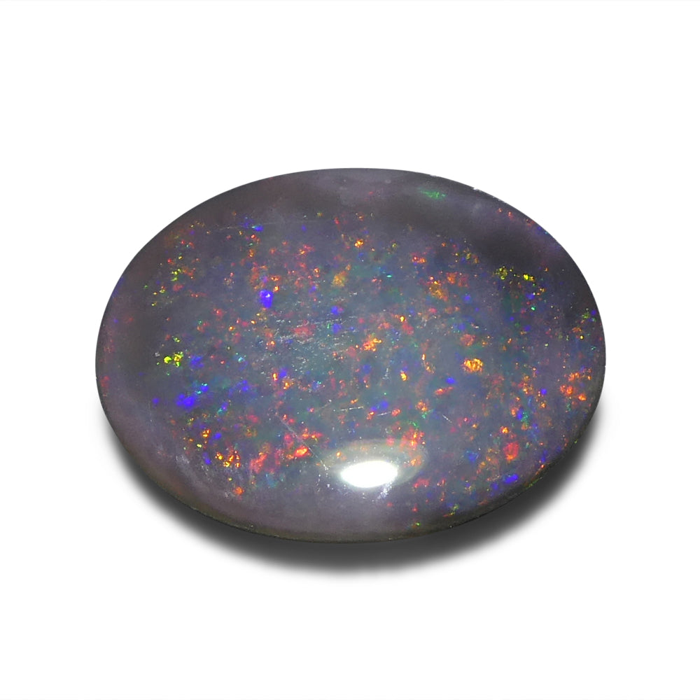 2.06ct Grey Australian Opal Cabochon with Play of Color by SkyJems, premium oval gemstone from Down Under