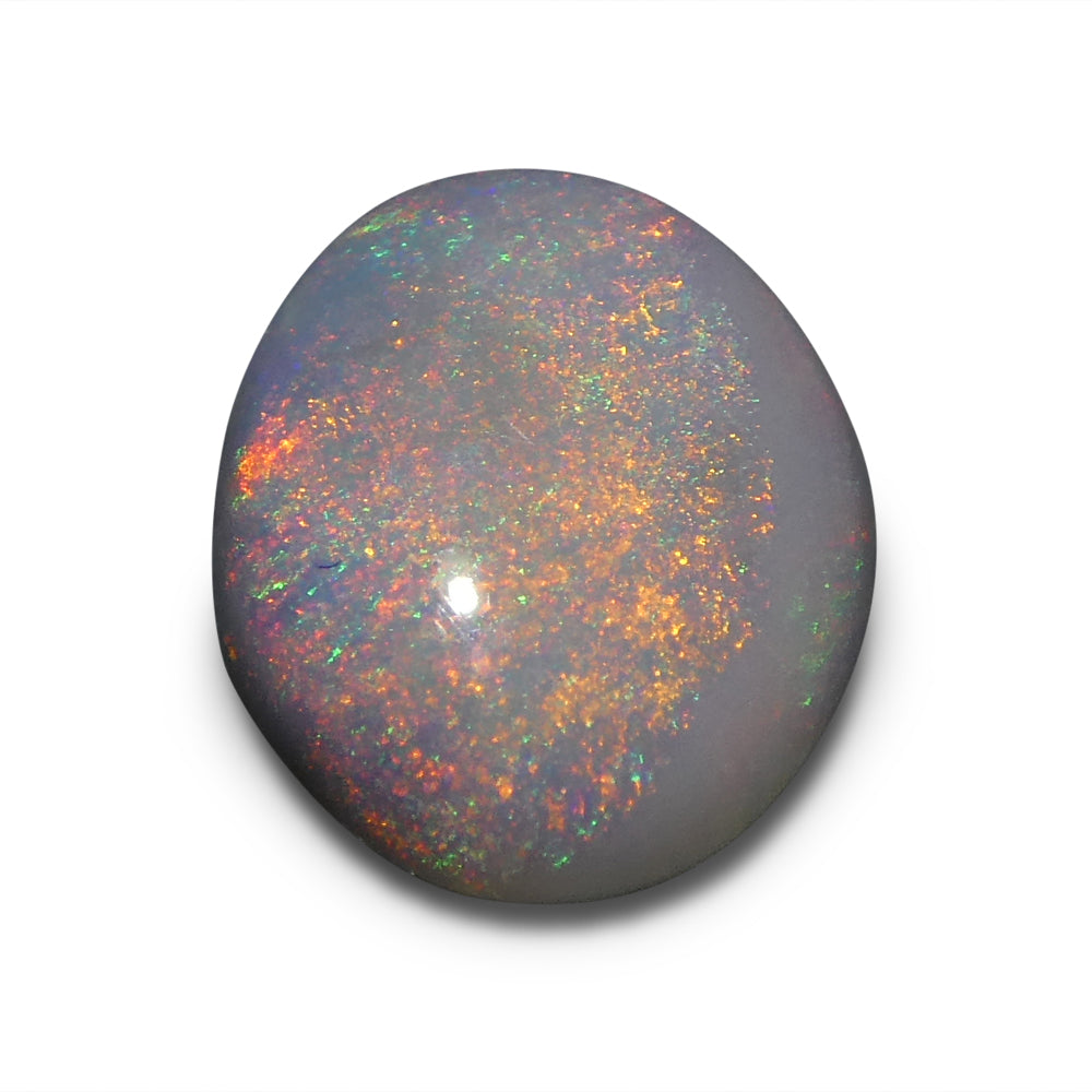 SkyJems 1.06ct Grey Oval Cabochon Opal from Australia with Play of Color, premium gemstone collection