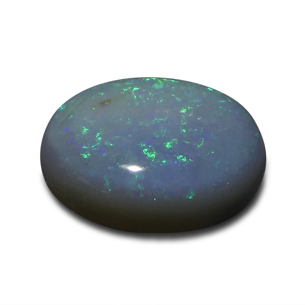 1.28ct Grey Australian Opal Cabochon with Play of Color by SkyJems, premium oval gemstone from Down Under