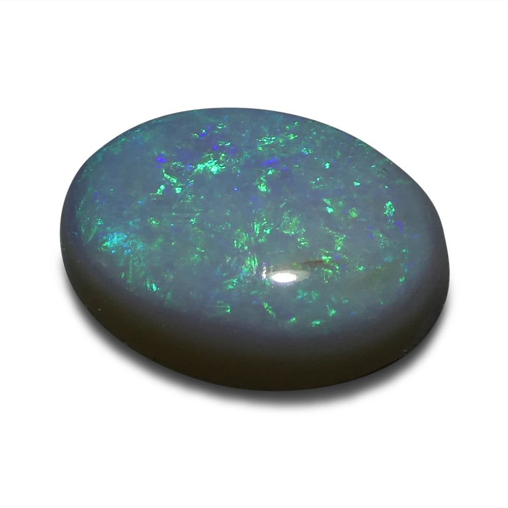 1.28ct Grey Australian Opal Cabochon with Play of Color by SkyJems, premium oval gemstone from Down Under