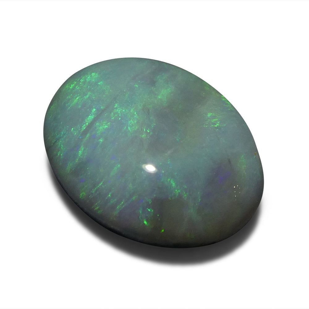 2.94ct Australian Black Opal with vibrant play of color, oval cabochon cut - premium gemstone from SkyJems