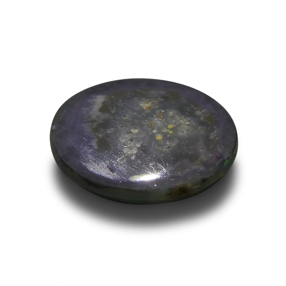 2.94ct Black Opal from Australia - Oval Cabochon Gemstone by SkyJems, Vibrant Play of Color