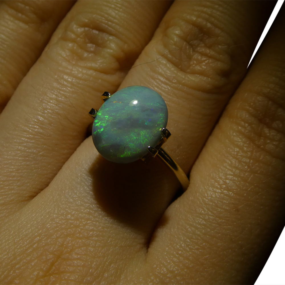 2.94ct Black Opal from Australia - Oval Cabochon Gemstone by SkyJems, Rare Collector's Gem with Vibrant Play of Color
