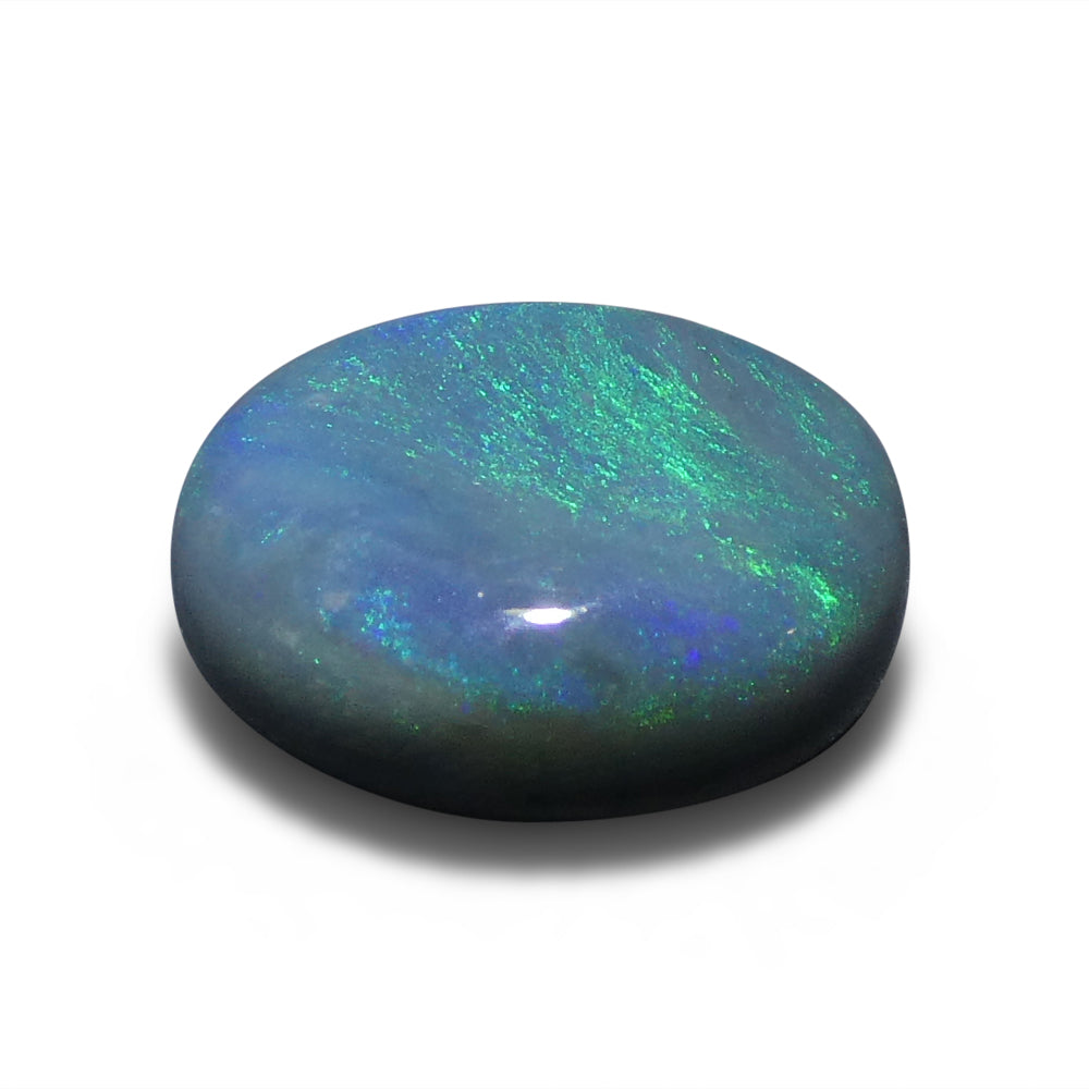 SkyJems 1.53ct Black Opal from Australia - Oval Cabochon Gemstone with Vibrant Play of Color