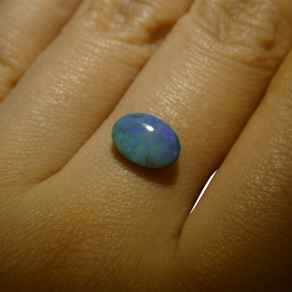 0.9ct Black Opal Cabochon from Australia with Play of Color | Premium Gemstone by SkyJems Canadian Gem Experts