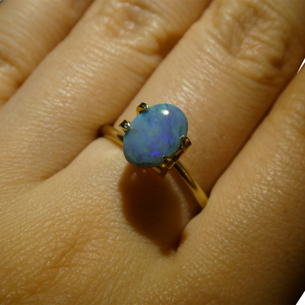 0.9ct Black Opal Cabochon from Australia with Play of Color | Premium Gemstone by SkyJems Canadian Gem Experts