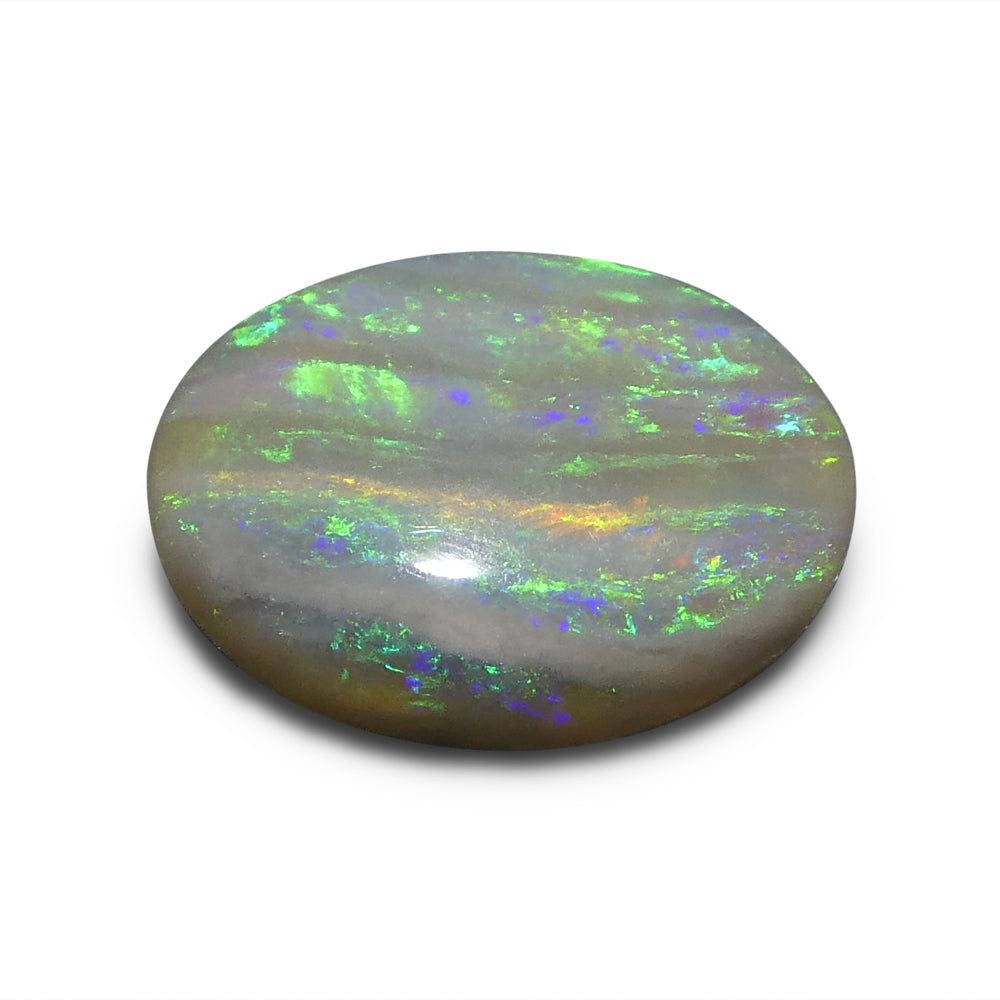 1ct White Opal Cabochon from Australia with Play of Color | Premium Gemstone by SkyJems Canadian Gem Experts
