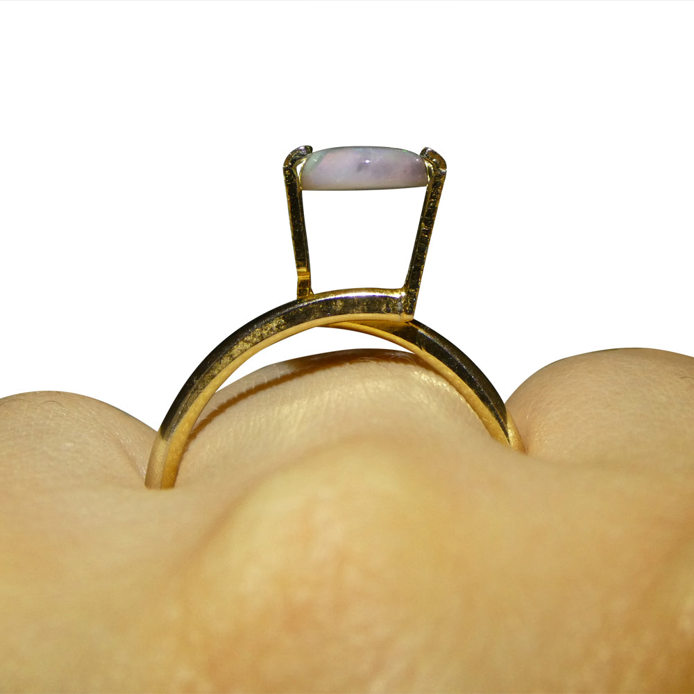 1ct Grey Oval Cabochon Opal from Australia with Play of Color, premium gemstone by SkyJems Canadian gem specialists