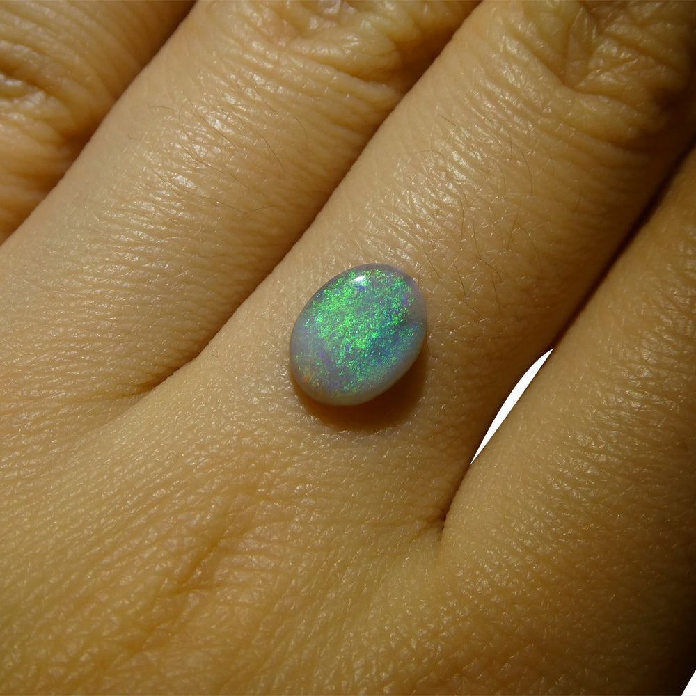1ct Grey Oval Cabochon Opal from Australia with Play of Color, premium gemstone by SkyJems Canadian gem specialists