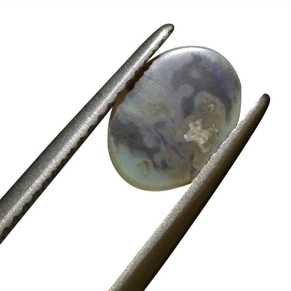 0.93ct Grey Oval Cabochon Opal from Australia with Play of Color, premium gemstone by SkyJems Canadian gem experts