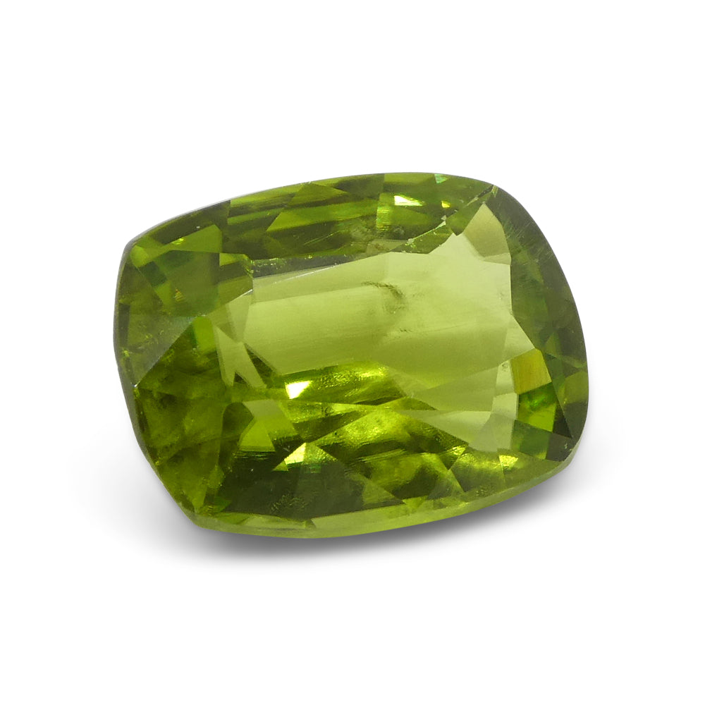 6.11ct Cushion Yellowish Green Peridot from Sapat Gali, Pakistan - Skyjems Wholesale Gemstones