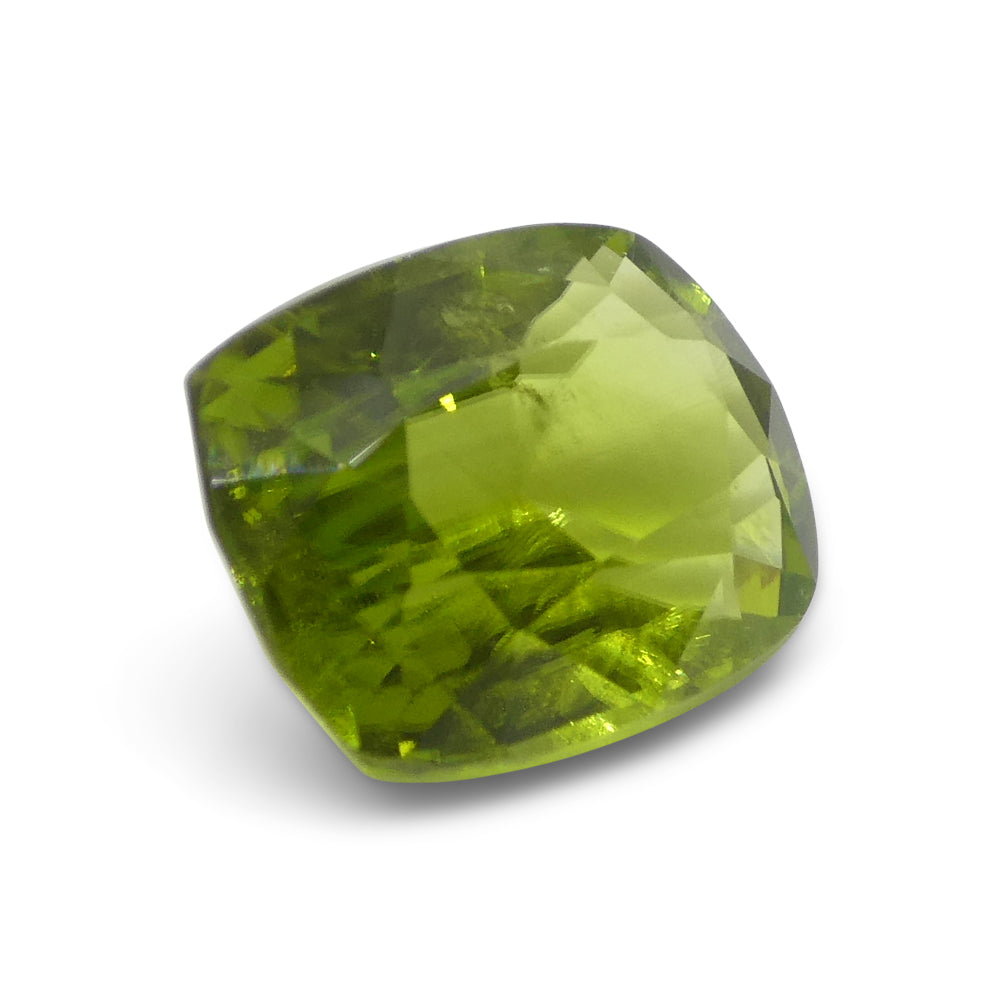 6.11ct Cushion Yellowish Green Peridot from Sapat Gali, Pakistan - Skyjems Wholesale Gemstones