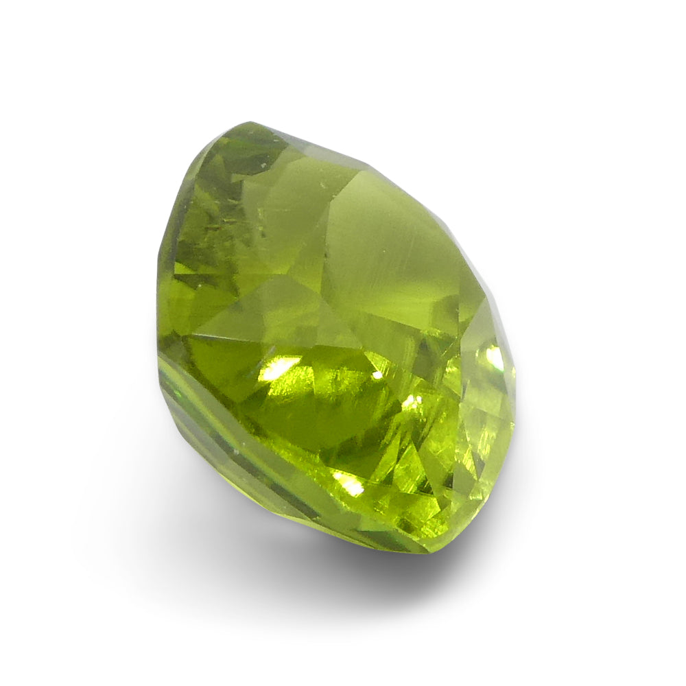 6.11ct Cushion Yellowish Green Peridot from Sapat Gali, Pakistan - Skyjems Wholesale Gemstones