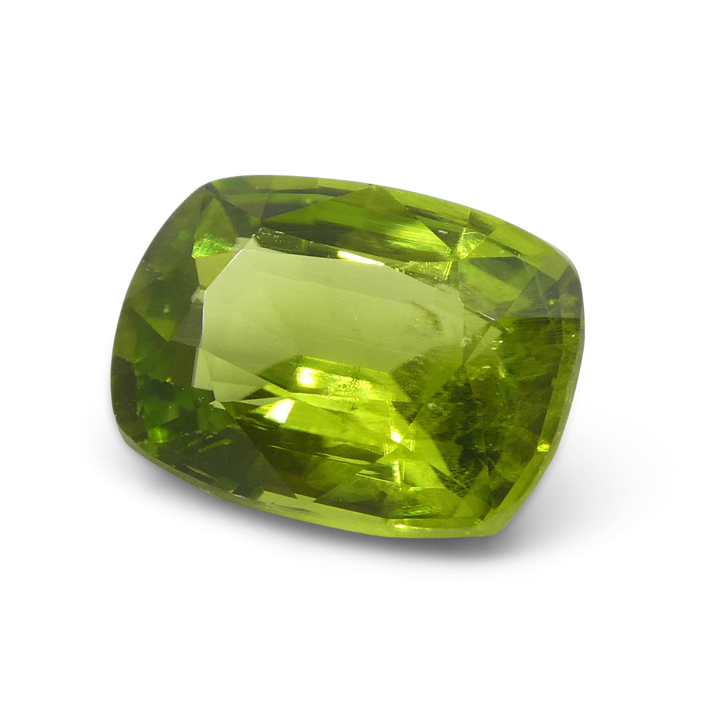 6.11ct Cushion Yellowish Green Peridot from Sapat Gali, Pakistan - Skyjems Wholesale Gemstones