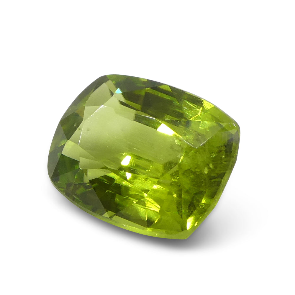6.11ct Cushion Yellowish Green Peridot from Sapat Gali, Pakistan - Skyjems Wholesale Gemstones