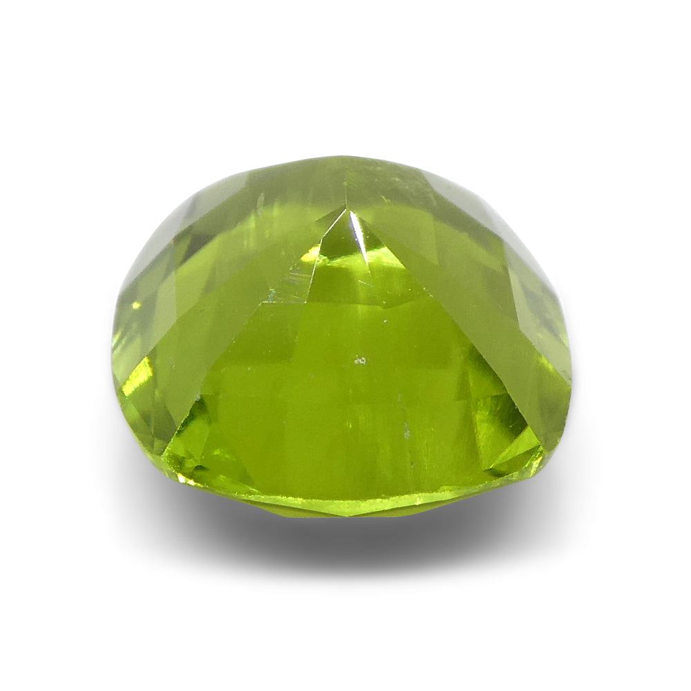 6.11ct Cushion Yellowish Green Peridot from Sapat Gali, Pakistan - Skyjems Wholesale Gemstones