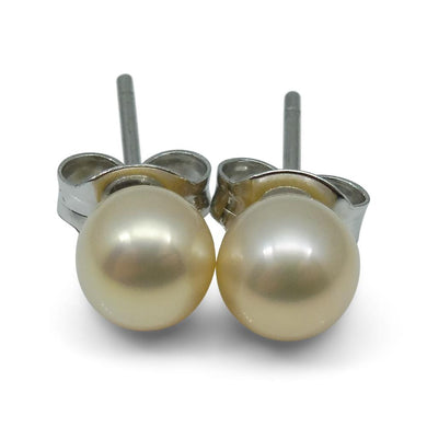 Sterling Silver 5mm Pair Natural Baby Pink Pearl Stud Earrings - Skyjems Wholesale Gemstones