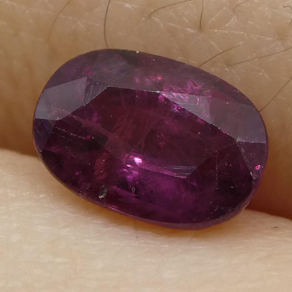 0.98 ct Oval Thai Ruby in deep red, precision-cut Modified Brilliant style by SkyJems Canadian gemstone experts since 1967