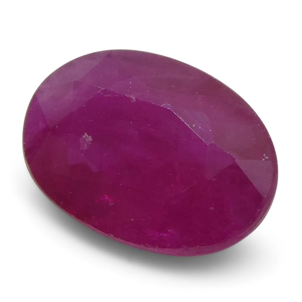 0.89 ct Oval Burma Ruby, vibrant red single stone from SkyJems' premium Myanmar gemstone collection