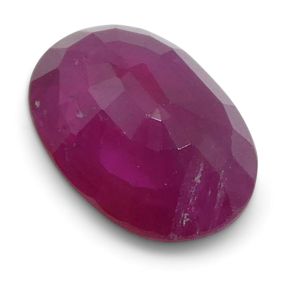0.89 ct Oval Burma Ruby in vivid red, precision-cut single stone from SkyJems' premium Myanmar gemstone collection