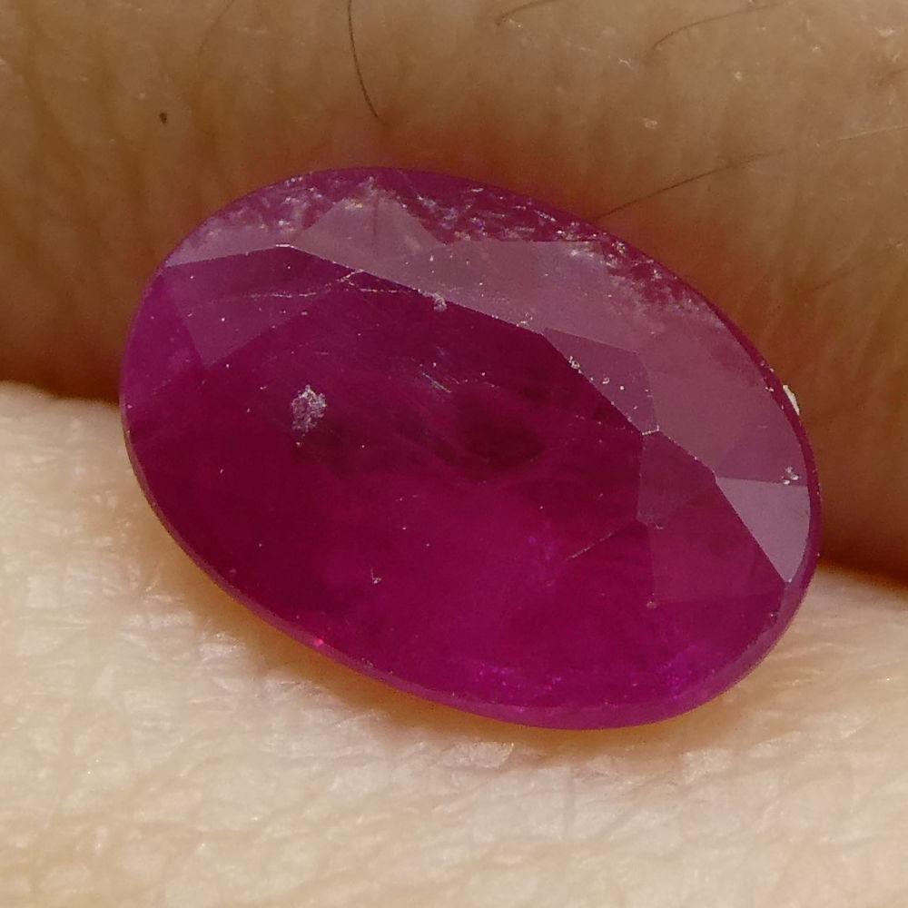 SkyJems 0.89 ct Oval Burma Ruby: Vibrant Red Corundum Gemstone from Myanmar, Classic Oval Cut