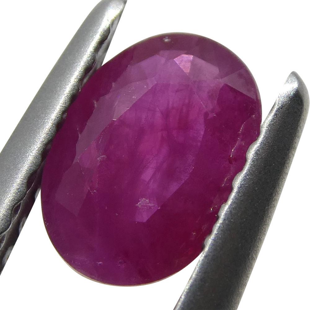 0.89 ct Oval Burma Ruby in vivid red, precision-cut single stone from SkyJems' premium Myanmar gemstone collection