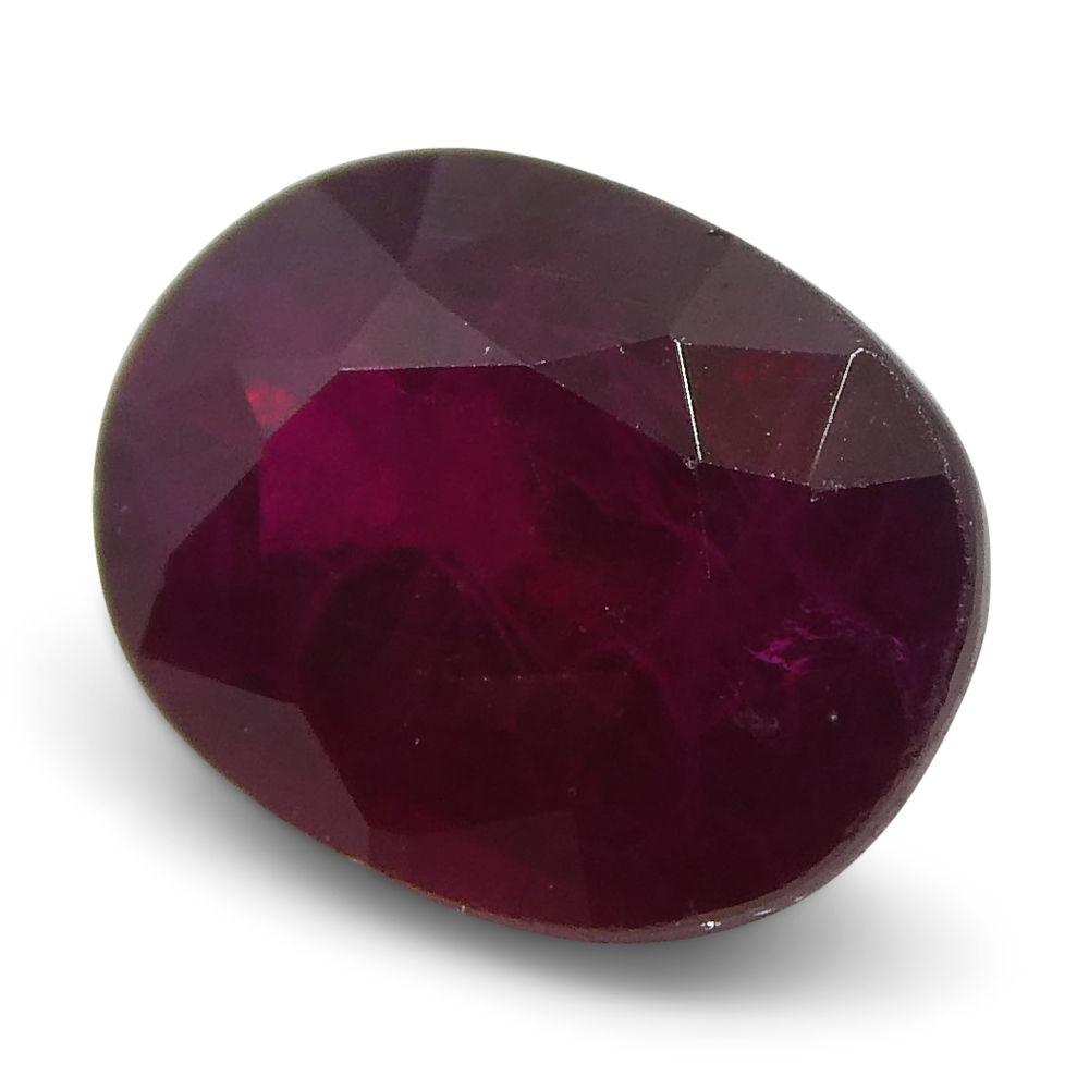 0.79 ct Oval Burma Ruby, vibrant red Burmese gemstone from SkyJems' premium single-stone collection