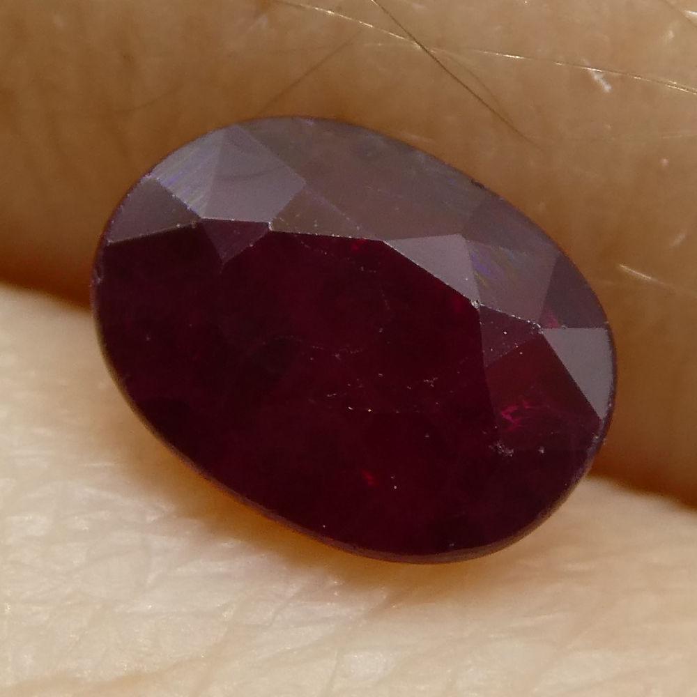 0.79 ct Oval Burma Ruby in vibrant red, precision-cut single stone from SkyJems Canadian gemstone experts